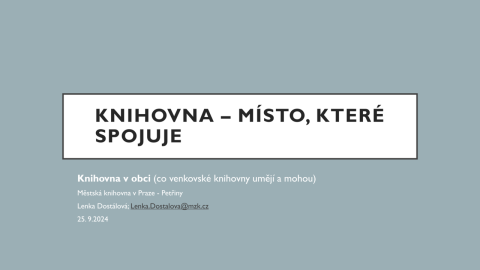 Knihovna – místo, které spojuje