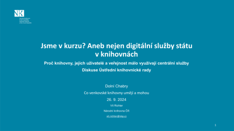 Jsme v kurzu? Aneb nejen digitální služby státu v knihovnách
